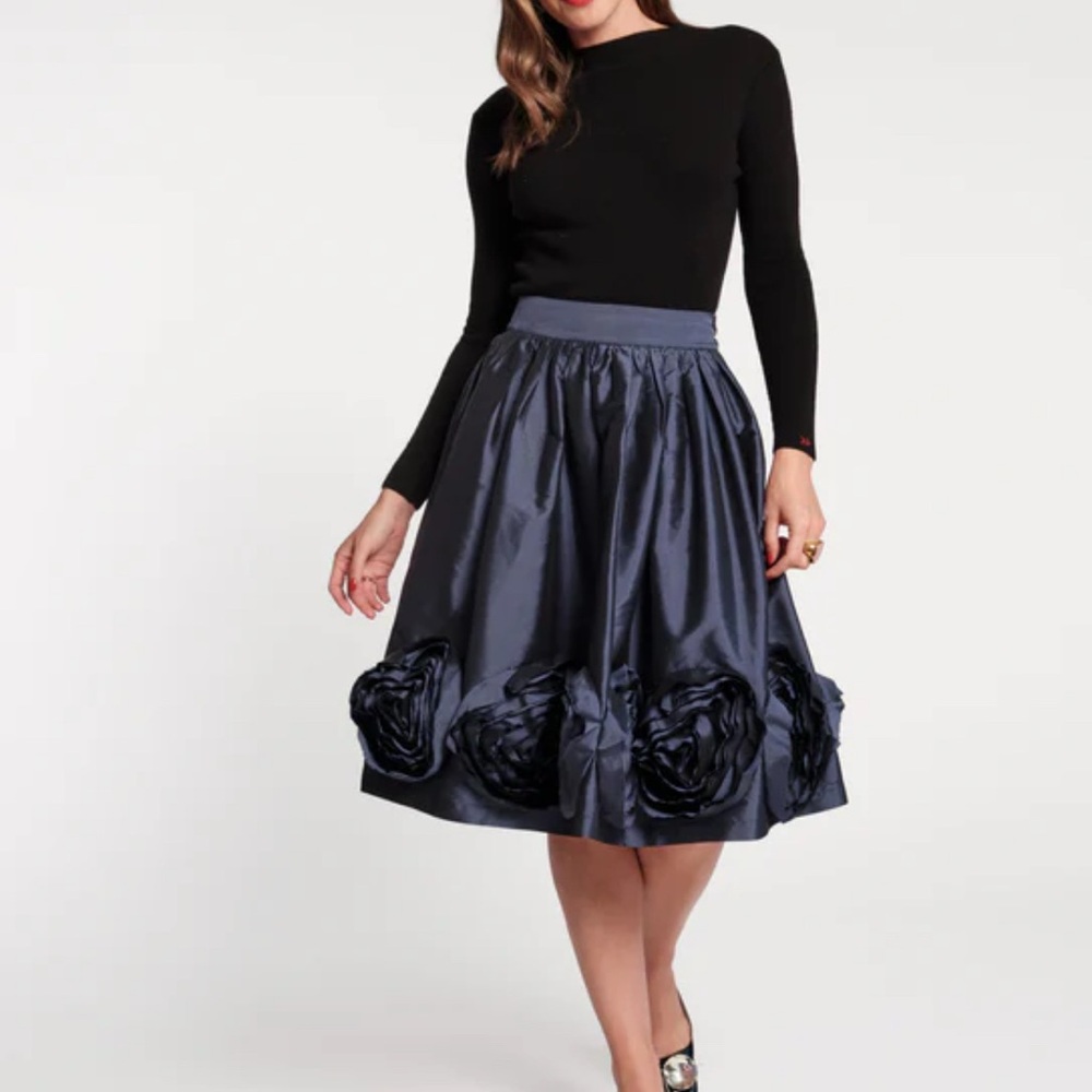 Frances Valentine Midnight Blue A-Line Skirt